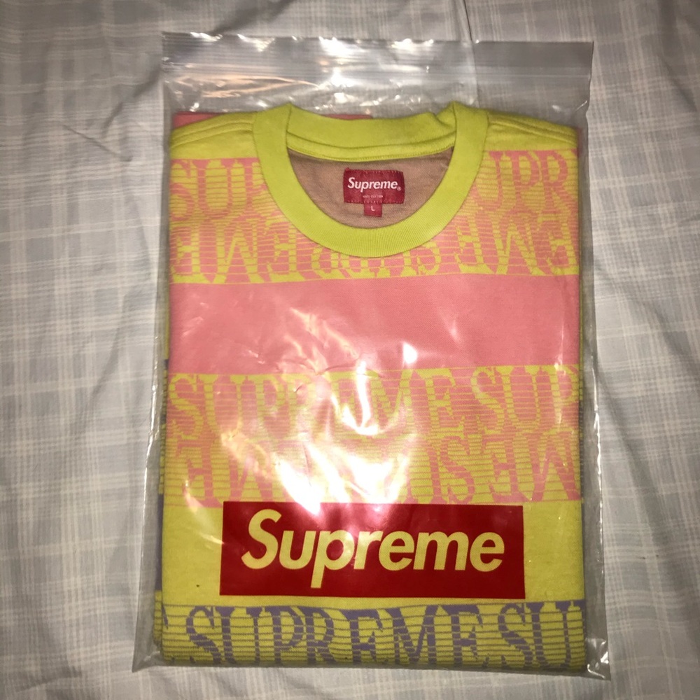 Supreme Text Stripe Jacquard S/S Top